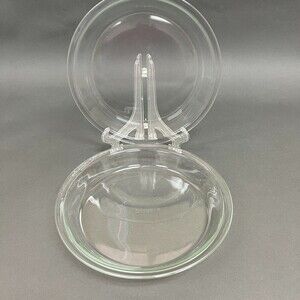 Pyrex 209 Clear Glass Pie Plates Dishes Baking 9 7/8" Lot of 2